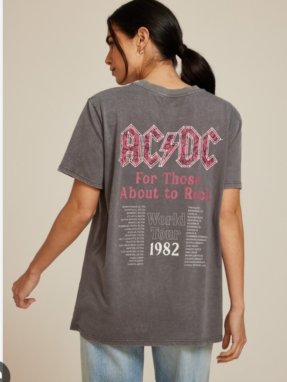 NWT Maurices ACDC Oversized Tee with Logo Chest Print